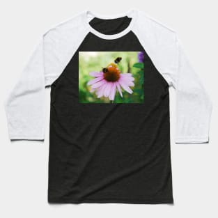 Echinacea Purpurea with Bees Baseball T-Shirt